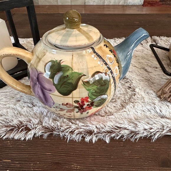 Teapot Vintage rustic farmhouse multi color design - Picture 7 of 7